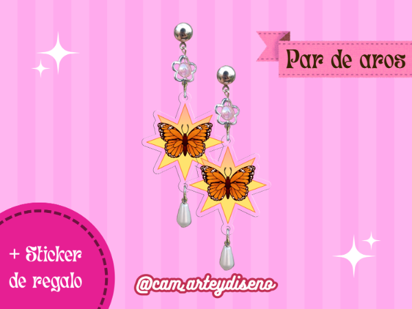 Producto - Par de aros Mariposas 1