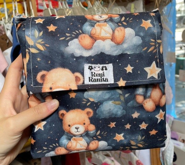 Producto - Cambiador de cordura XL impermeable con abrojo reni ranita osito estrellas