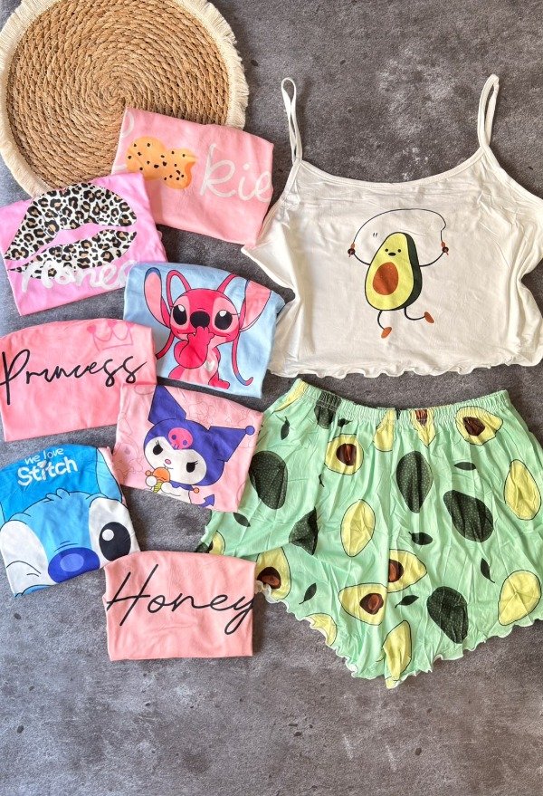 Producto - DOCENA - Pijama dama estampados (Short+Top)