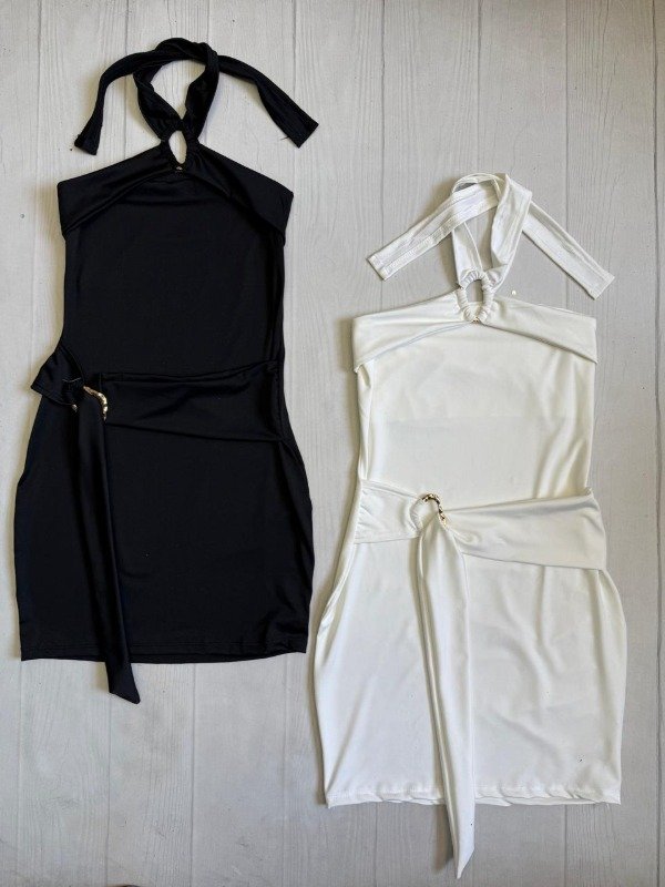 Producto - [7882] Vestido chocker ''Nube'' c/lazo microfibra