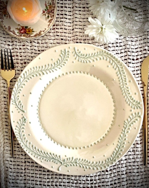 Producto - Plato principal c bordado aqua (x 2 unidades)