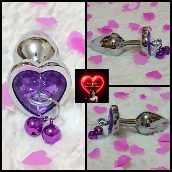Producto - Plug Anal Pequeño Joya de Corazón y Cascabel