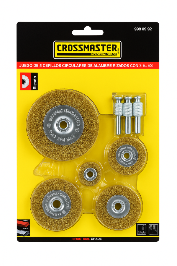 Producto - Kit Cepillos Circulares 5 Piezas Cross Para Taladro y atornillador