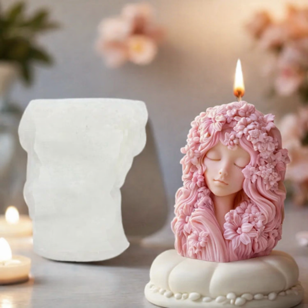 Producto - Molde de silicona mujer cabello con flores