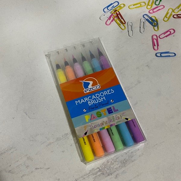 Producto - Caja x 6 marcador punta pincel color pastel Ezco