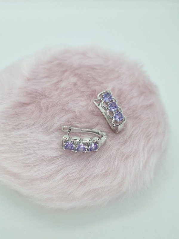 Producto - Aros acero quirurgico argollita rect detalle strass color ond