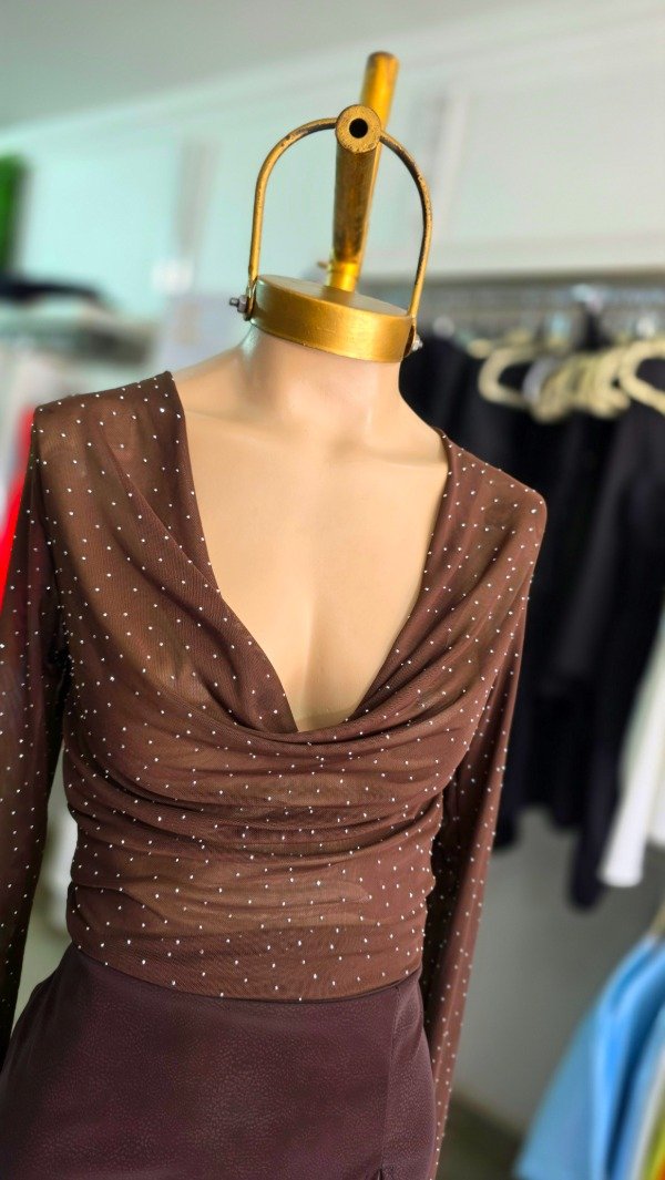 Producto - TOP TUL STRAS BUCHE CHOCOLATE