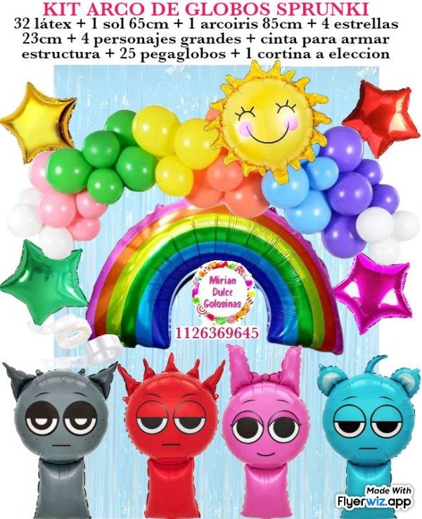 Producto - Arco de globos sprunki arcoiris