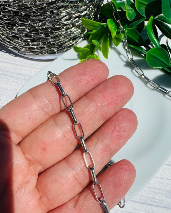 Producto - CADENA ESLABON LARGO PLATEADA 0.8 CTM