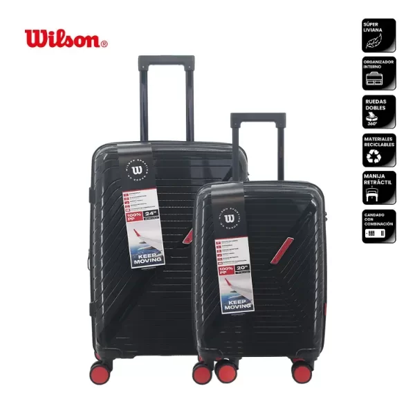 Producto - SET VALIJAS 20" 24" PP NEGRO WILSON COD: 65.1764N