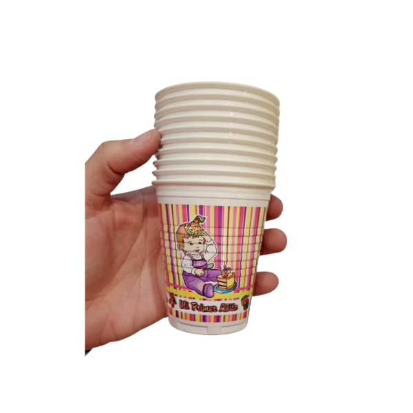 Producto - Vasos de plastico x10un MI PRIMER AÑITO ROSA