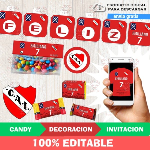 Producto - Kit Imprimible Independiente Futbol Editable