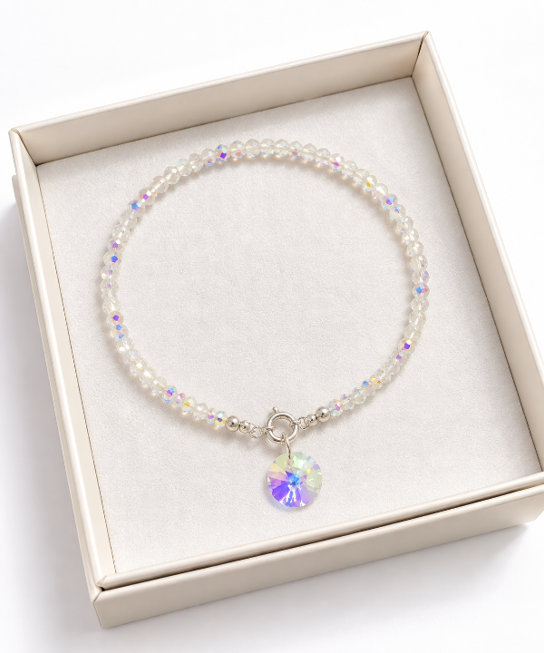 Producto - Pulseras cristal trasparente tornasol dije círculo