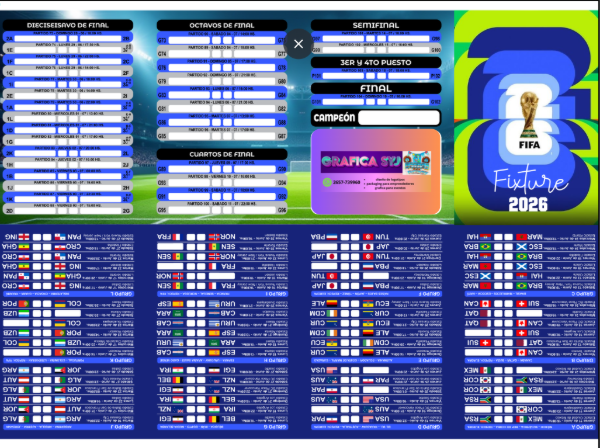 Producto - FIXTURE MUNDIAL 2026 EDITABLE