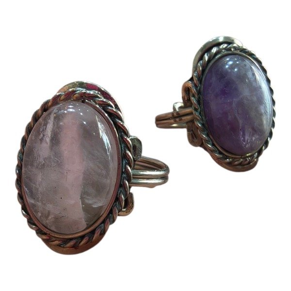 Producto - Anillo Alpaca Peruanos Con Cristal Natural