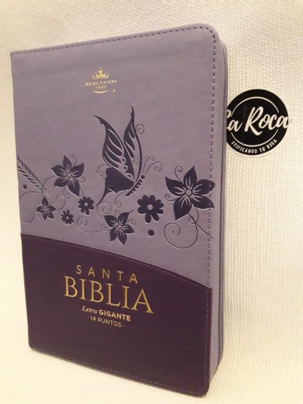 Producto - Biblia Reina Valera 1960 Letras Gigantes  Lila Con Flores
