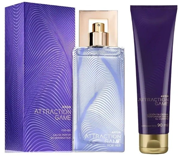 Producto - Attraction Game femenino 50ml + Crema AVON OFERTA VENCIMIENTO EN CAJA 06/2026.