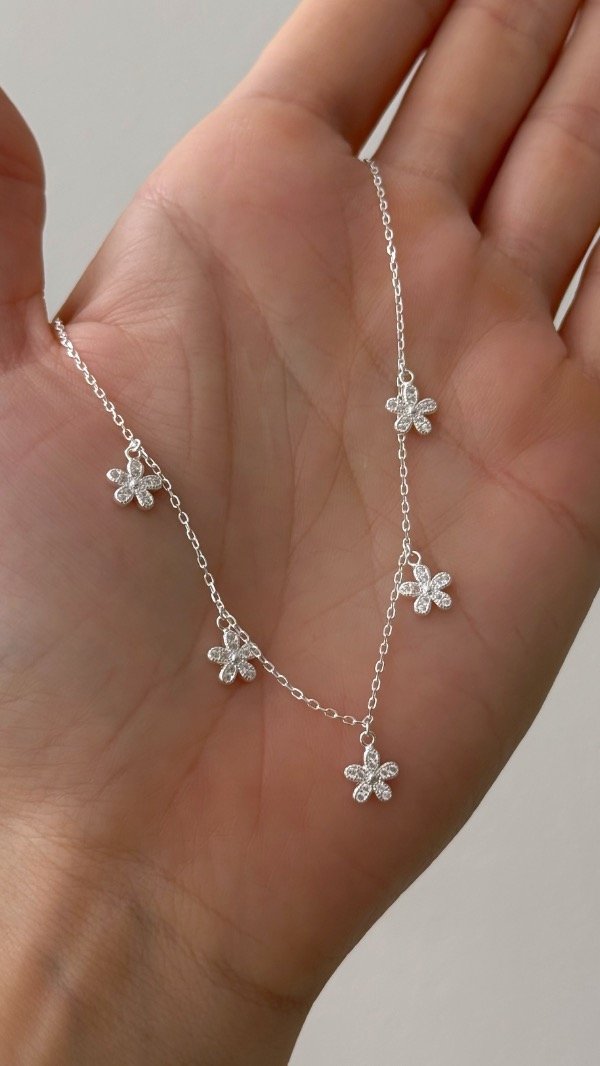 Producto - Choker flores cubic 34 a 38cm P925