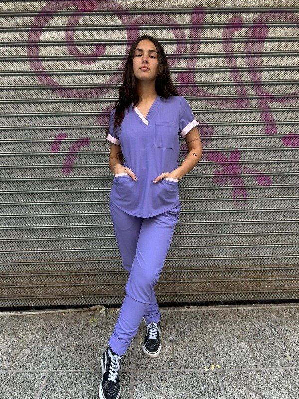 Producto - SELVA SPANDEX (Lila detalle Rosa)