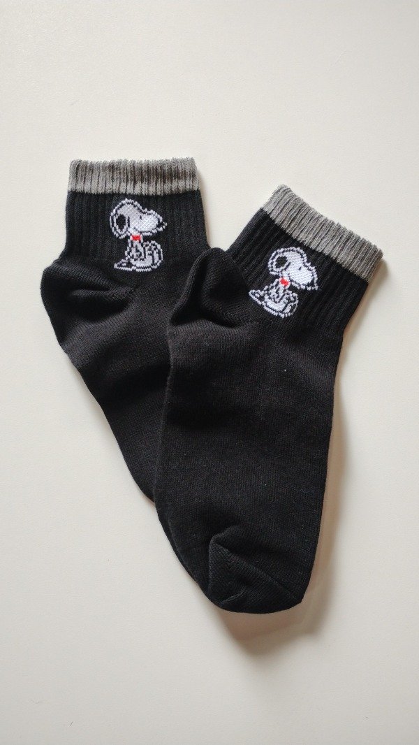 Producto - Soquetes 1/4 Snoopy ,fondo negro