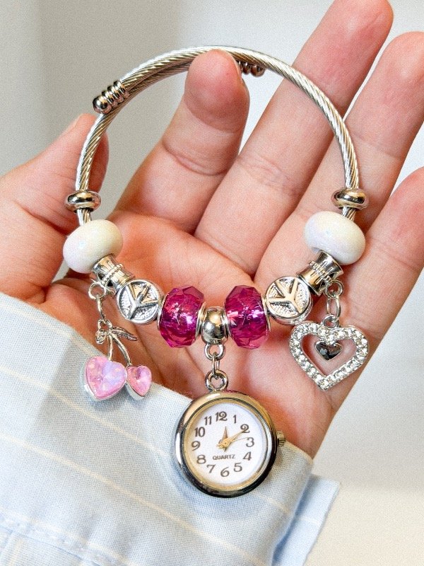 Producto - Pulsera Charms pando con reloj6-acero quirúrgico