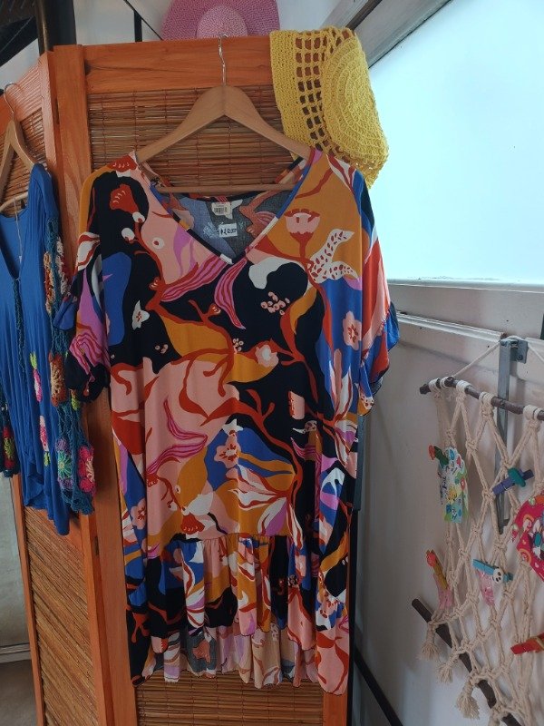 Producto - Vestido Corto Floreado fibrana