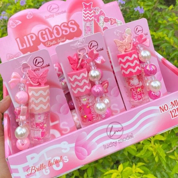 Producto - Lip Gloss llavero perlas mariposa - 2