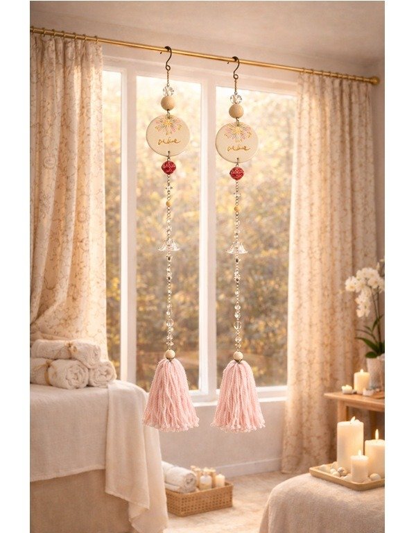 Producto - Borla decorativa artesanal estilo spa romántico - par