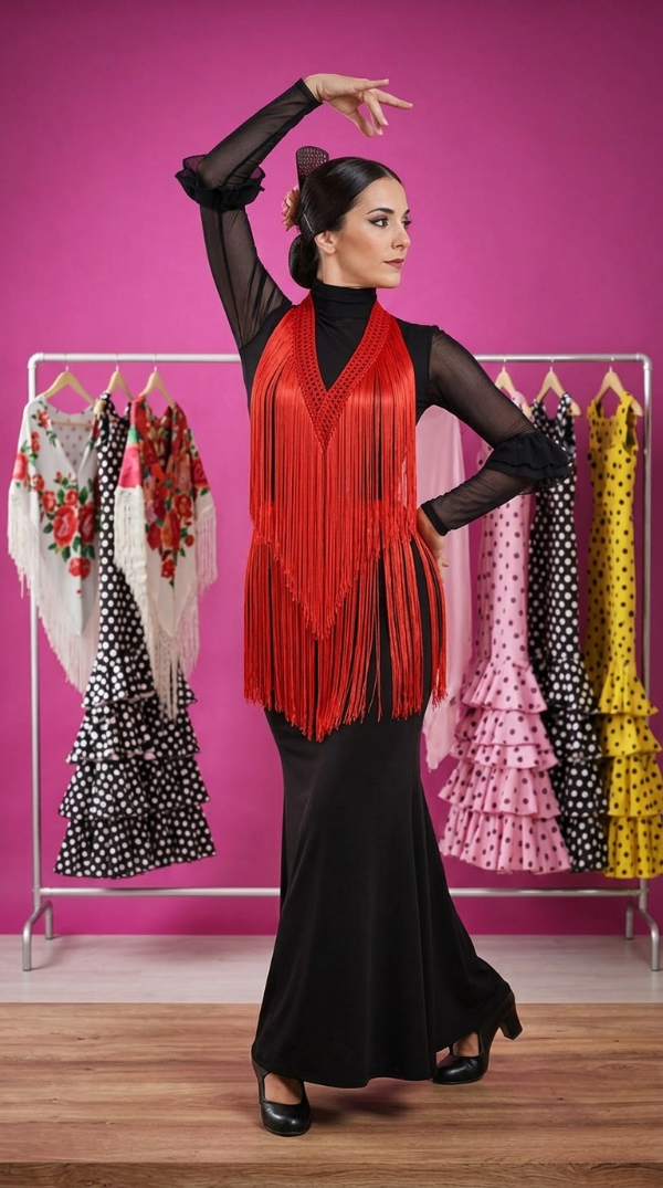 Producto - Tira De Flecos Para Cruzar 160 cm Rojo