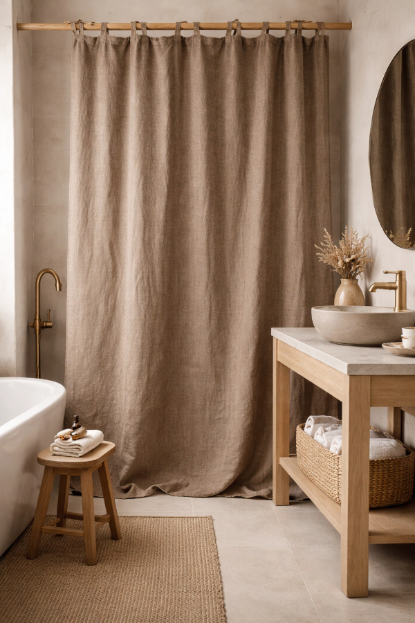 Producto - CORTINA DE BAÑO TUSOR VISON