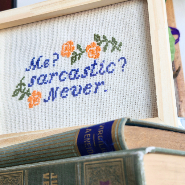 Producto - Sarcastic - Cuadro bordado en punto cruz - 0