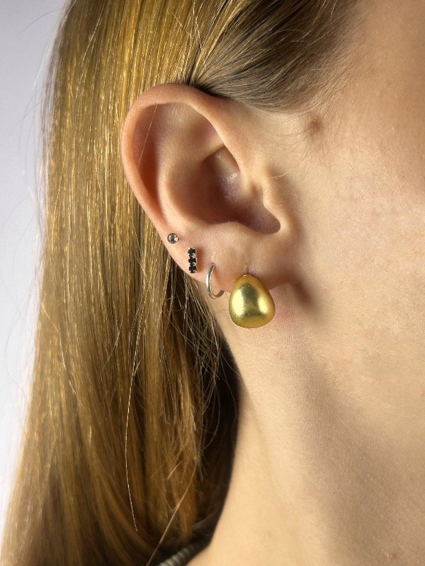 Producto - AROS GOTAS REDONDAS DORADAS ESMERILADAS 1376