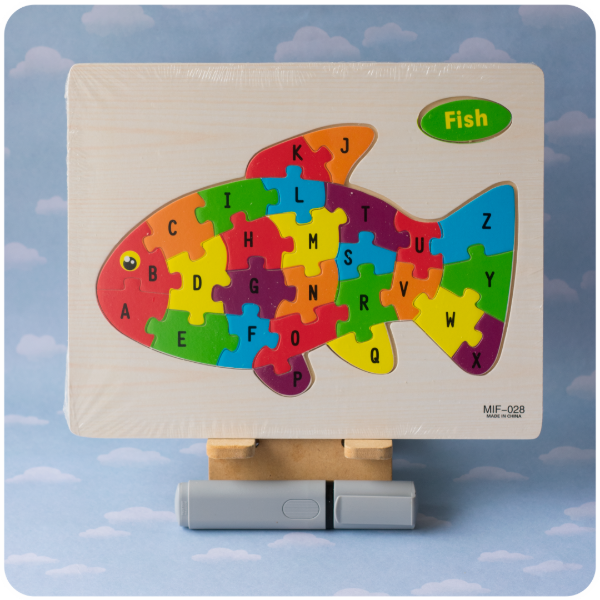 Producto - Rompecabezas Abecedario de Madera Encastrable - Pescado