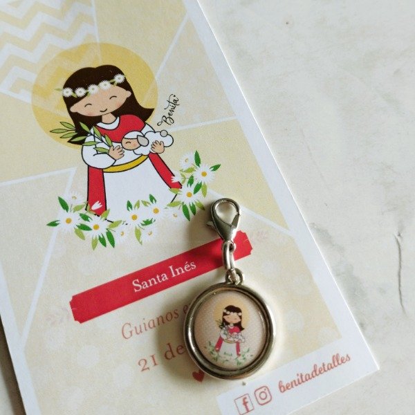 Producto - REGALO PACK ESTAMPA ADVOCACION CON MEDALLITA SANTA INES