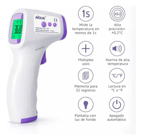 Producto - Termómetro Infrarrojo Digital Sin Contacto P/ Bebé Y Adulto - 3