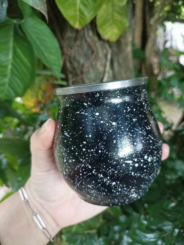 Producto - Mate de acero inoxidable negro con destellos blancos - 0