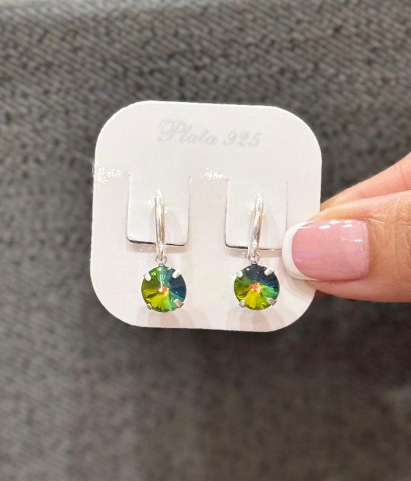 Producto - Argolla con dije círculo verde