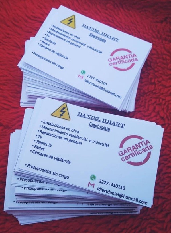 Producto - Tarjetas personales 9x7cm. 50unid.