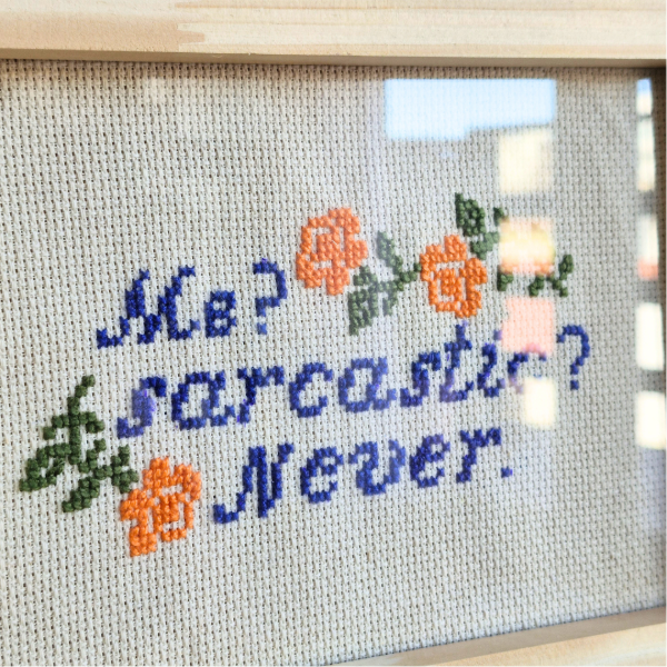Producto - Sarcastic - Cuadro bordado en punto cruz - 1