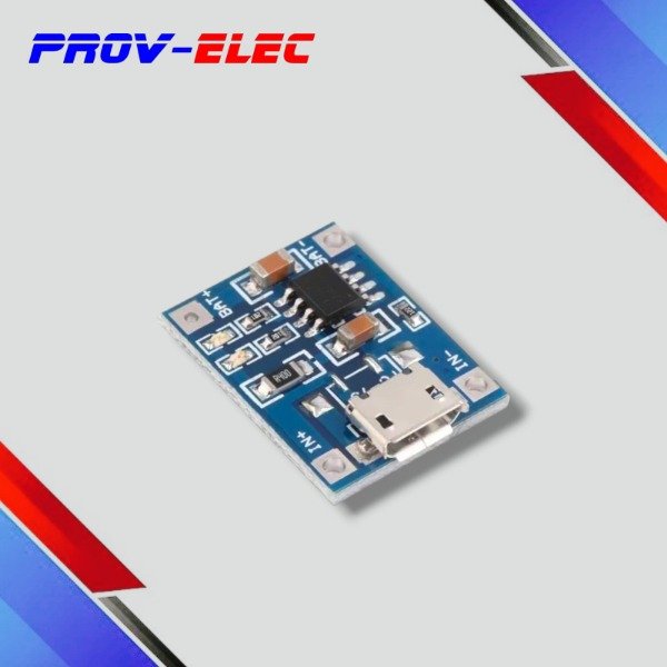Producto - CARGADOR BATERIA LITIO LI-ION 3.7V TP4056 MICROUSB SIN PROTECCION