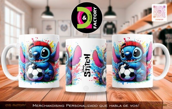 Producto - Taza Stitch Futbol - TZ-RT-BL-11OZ-315-STC-FTB