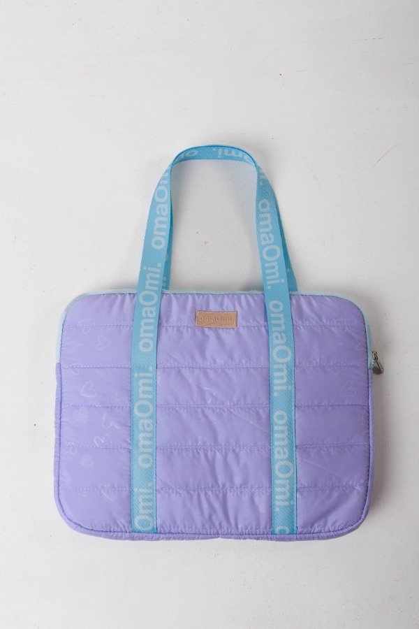 Producto - Porta notebook puffer DORIS POP lila con celeste