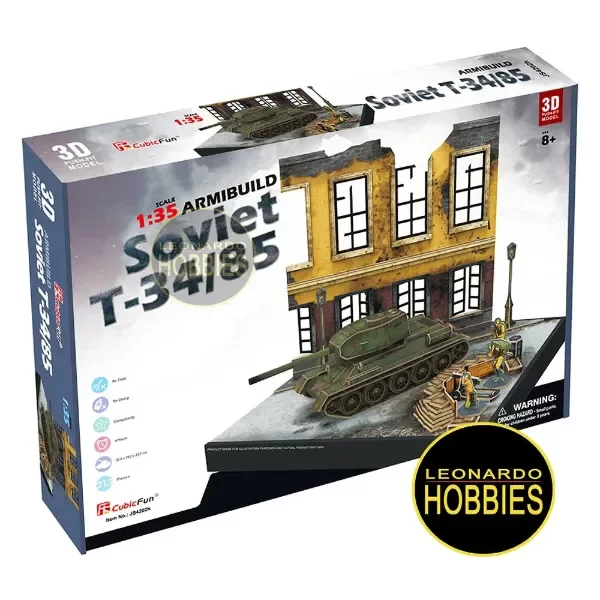 Producto - Soviet T-34/85 Diorama Escala 1/35 CubicFun 3D Puzzle JS4202H
