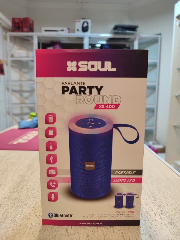 Producto - PARLANTE PARTY ROUND AZUL XS400
