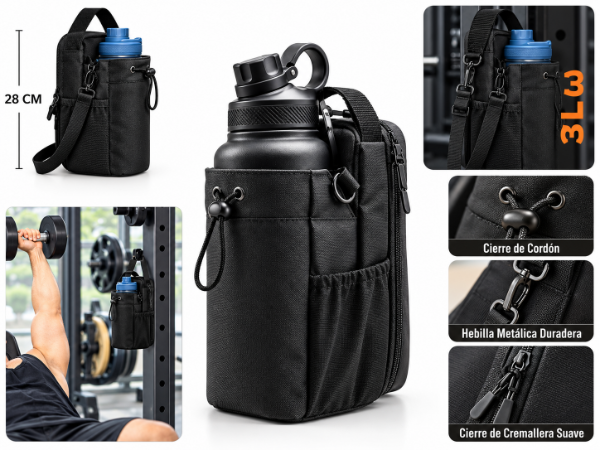 Producto - Bolso de Gym Magnético con Portabotella Se Pega a la Máquina - 1