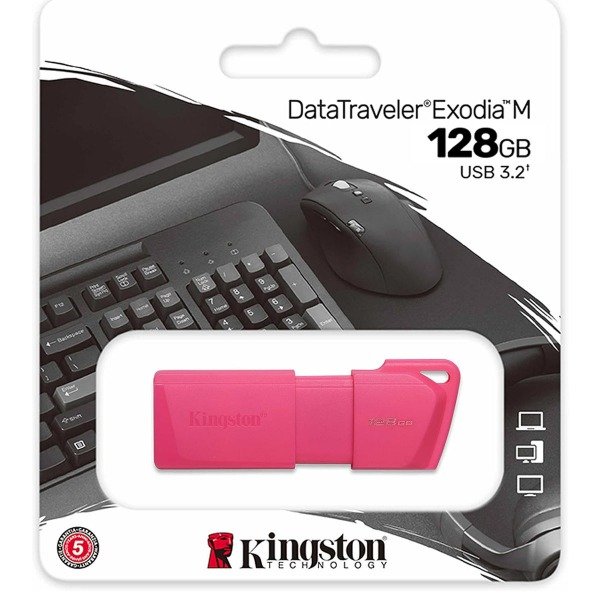 Producto - PENDRIVE KINGSTON DATATRAVELER  EXODIA M 128GB USB 3.2 ROSA