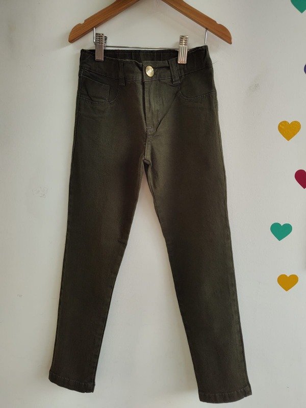 Producto - Pantalon de gabardina verde militar TALLE 8