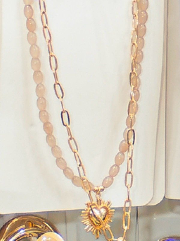 Producto - COLLAR DE CADENA DOBLE CON CADENA DE ACLRILICO - 1