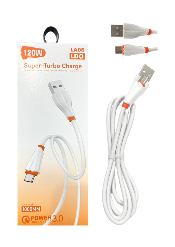 Producto - CABLE SUPER TURBO CHARGE 120W USB A TIPO C 3.0 120W LA06