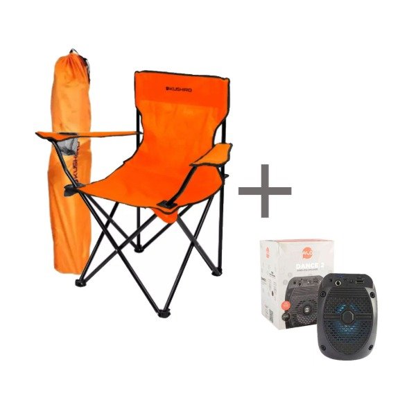 Producto - combo 1 silla plegables playera camping,  aire libre mas parlante portatil